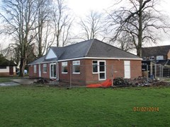 Photographs of the works to extend the community pavilion which was carried out during the winter of 2013/14.
